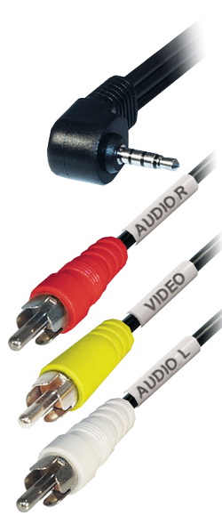 1.5m Μετατροπέας 3.5mm 4-Pin Jack 90° σε 3 RCA