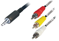 1.5m Μετατροπέας 3.5mm 4-Pin Jack σε 3 RCA stereo για (S508TR) & Panasonic