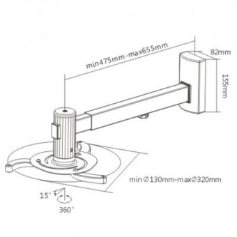 Brateck PRB-5 Βάση στήριξης Projector τοίχου Ultra Short Throw