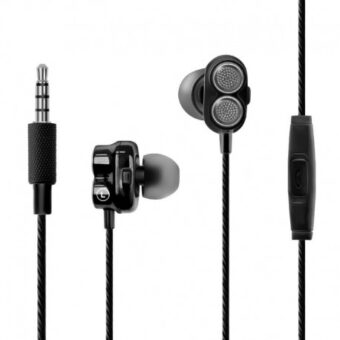 Promate Onyx Ακουστικά με Dual Dynamic Driver - Eνισχυμένα Μπάσα και Υψηλή Ποιότητα Ηχου  - Μαύρα