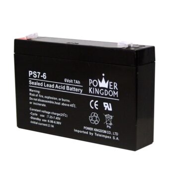 Επαναφορτιζόμενη μπαταρία μολύβδου 6V/7Ah POWER KINGDOM PS7-6
