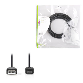 Καλώδιο USB 2.0 A αρσ. - micro B αρσ., 5m. NEDIS CCGP60500BK50