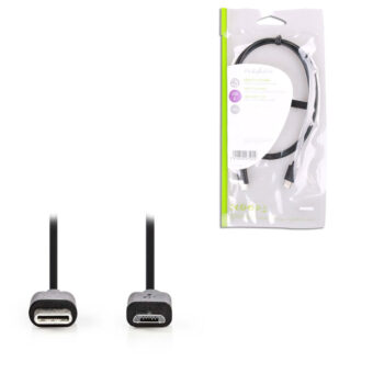 Καλώδιο δεδομένων και φόρτισης USB 2.0, USB type-C αρσ. - USB micro B αρσ., 1m. NEDIS CCGP60750BK10