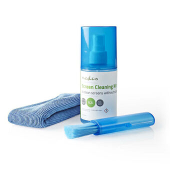 3-σε-1 κιτ καθαρισμού, 200 ml υγρό + πανάκι + βουρτσάκι. NEDIS CLSN120BU