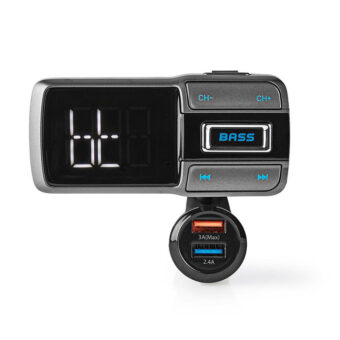 3 σε 1 Bluetooth αναμεταδότης FM, hands free και φορτιστής, με μεγάλη οθόνη LED, λειτουργία φωνητικού ελέγχου και Bass Boost. NEDIS CATR101BK