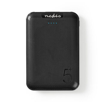 Φορητή μπαταρία φόρτισης Power Bank, 5000 mAh με δύο εξόδους USB, 5V -1Α, σε μαύρο χρώμα. NEDIS UPBK5002BK